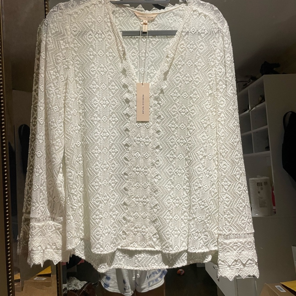 Never worn Rebecca Taylor summer shirt. Flattering and nwt